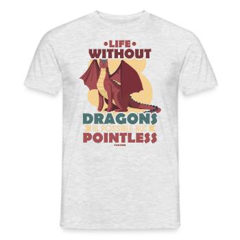 Life Without Dragons Is Possible But Pointless - Männer T-Shirt - Grau meliert - Vorne - AI Model Male 178 dark (178cm)