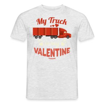My Truck Is My Valentine - Männer T-Shirt - Grau meliert - Vorne - AI Model Male 178 dark (178cm)
