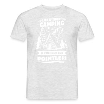 Camping - Männer T-Shirt - Grau meliert - Vorne - AI Model Male 178 dark (178cm)