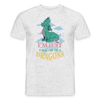 I'm Just Here For The Dragons - Men's T-Shirt - heather grey - Front - AI Model Male 178 dark (178cm)
