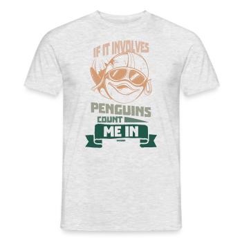 If It Involves Penguins Count Me In - Men's T-Shirt - heather grey - Front - AI Model Male 178 dark (178cm)