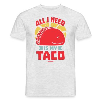 All I Need Is My Taco - Männer T-Shirt - Grau meliert - Vorne - AI Model Male 178 dark (178cm)