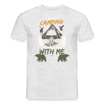 Ich geh campen und du kommst mit Familie Geschenk - Männer T-Shirt - Grau meliert - Vorne - AI Model Male 178 dark (178cm)