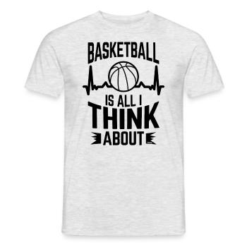 Basketball Herzschlag - Männer T-Shirt - Grau meliert - Vorne - AI Model Male 178 dark (178cm)