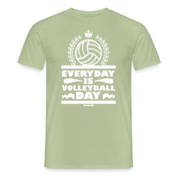 Volleyball - Männer T-Shirt - Sage - Vorne - AI Model Male 178 light (178cm)