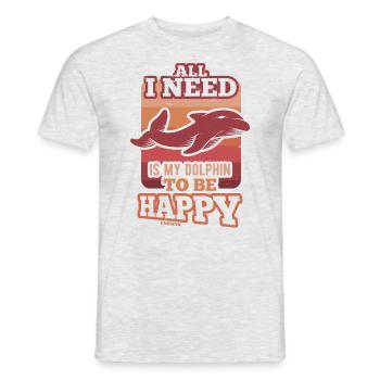 Delfin - Männer T-Shirt - Grau meliert - Vorne - AI Model Male 178 dark (178cm)
