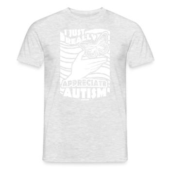 Autisme autistique Conscience Papillon Amour - T-shirt homme - gris chiné - Devant - AI Model Male 178 dark (178cm)