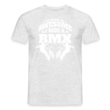 BMX Bike Halfpipe cadeau cool - T-shirt homme - gris chiné - Devant - AI Model Male 178 dark (178cm)