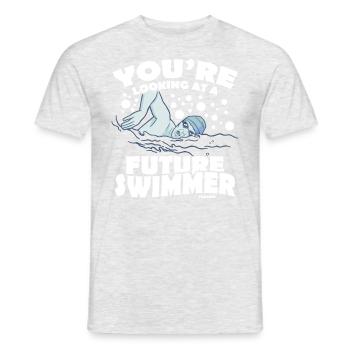 Swimming Lifeguard Swimming Course Outdoor Pool Gift - Men's T-Shirt - heather grey - Front - AI Model Male 178 dark (178cm)