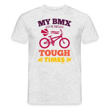 BMX Bike Cycling Fun Gift - Men's T-Shirt - heather grey - Front - AI Model Male 178 dark (178cm)