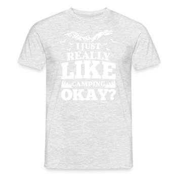 Camping Outdoor Camping Devise - T-shirt homme - gris chiné - Devant - AI Model Male 178 dark (178cm)