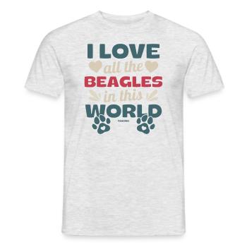 Ich liebe alle Beagles dieser Welt - Männer T-Shirt - Grau meliert - Vorne - AI Model Male 178 dark (178cm)