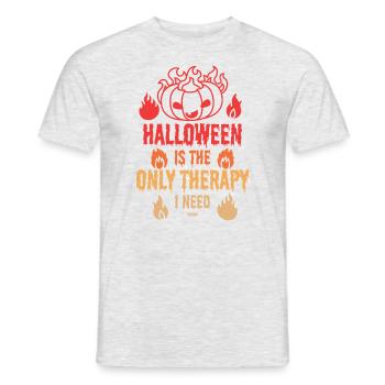 Halloween ist die einzige Therapy die ich brauche - Männer T-Shirt - Grau meliert - Vorne - AI Model Male 178 dark (178cm)