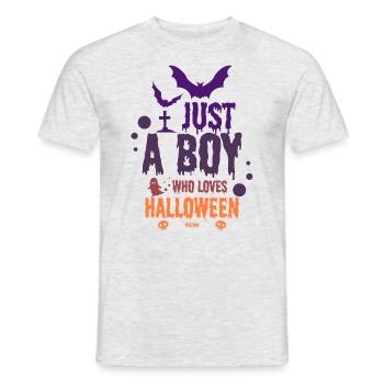 Nur ein Junge der Halloween liebt - Männer T-Shirt - Grau meliert - Vorne - AI Model Male 178 dark (178cm)