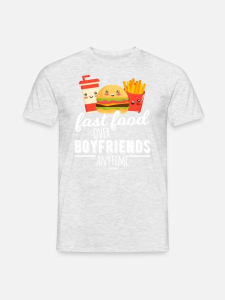 Restauration rapide pour les filles - T-shirt homme - gris chiné