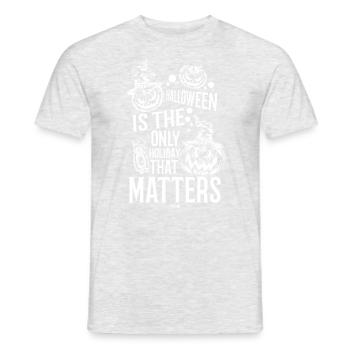 Halloween creepy horror pumpkins - Men's T-Shirt - heather grey - Front - AI Model Male 178 dark (178cm)