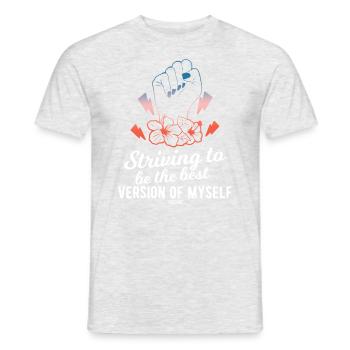 Hand Blume Mutter Frau Spruch - Männer T-Shirt - Grau meliert - Vorne - AI Model Male 178 dark (178cm)