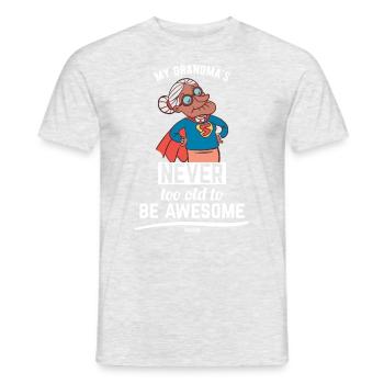 Meine Oma ist nie zu alt - Männer T-Shirt - Grau meliert - Vorne - AI Model Male 178 dark (178cm)