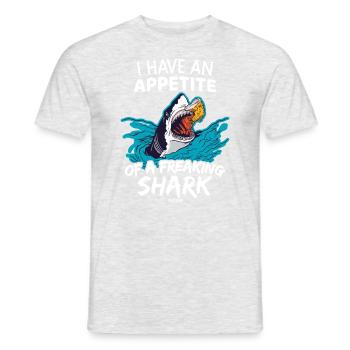 J’ai faim comme un requin fou - T-shirt homme - gris chiné - Devant - AI Model Male 178 dark (178cm)