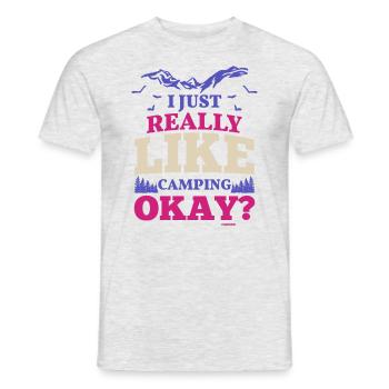 I just like camping - Men's T-Shirt - heather grey - Front - AI Model Male 178 dark (178cm)