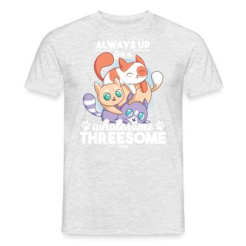 Katze Geschwister Bruder Schwester Baby - Männer T-Shirt - Grau meliert - Vorne - AI Model Male 178 dark (178cm)