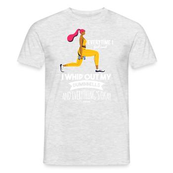 Leg Training Woman Sporty Mom - Men's T-Shirt - heather grey - Front - AI Model Male 178 dark (178cm)