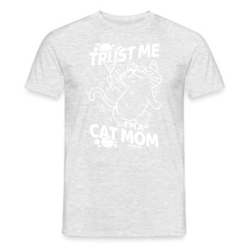 beste Katzenmama Katzendame Katzenbesitzer Geschen - Männer T-Shirt - Grau meliert - Vorne - AI Model Male 178 dark (178cm)