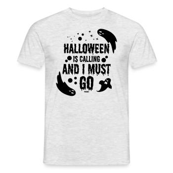 Halloween Is Calling - Men's T-Shirt - heather grey - Front - AI Model Male 178 dark (178cm)