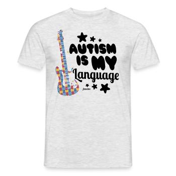 Guitare Autisme Rock Musique Puzzle Autiste - T-shirt homme - gris chiné - Devant - AI Model Male 178 dark (178cm)