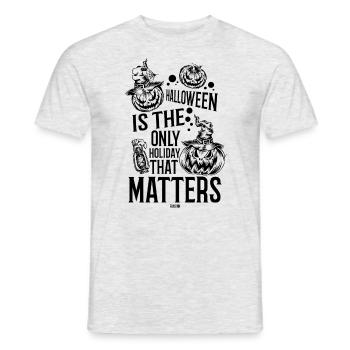creepy pumpkins for the Halloween costume - Men's T-Shirt - heather grey - Front - AI Model Male 178 dark (178cm)