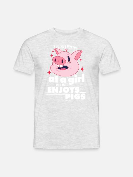 Pig Farm Girl - Men's T-Shirt - heather grey