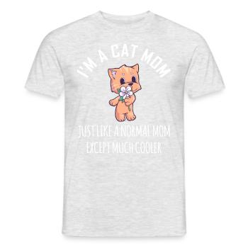 Je suis une maman chat comme une maman normale - T-shirt homme - gris chiné - Devant - AI Model Male 178 dark (178cm)