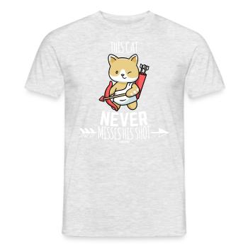 Archer Cat Pet Tir à l’arc - T-shirt homme - gris chiné - Devant - AI Model Male 178 dark (178cm)