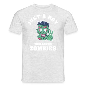 Just A Boy Who Loves Zombies - Männer T-Shirt - Grau meliert - Vorne - AI Model Male 178 dark (178cm)