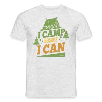 Je campe parce que je peux camper - T-shirt homme - gris chiné - Devant - AI Model Male 178 dark (178cm)