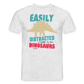 Easily Distracted By Dinosaurs - Men's T-Shirt - heather grey - Front - AI Model Male 178 dark (178cm)