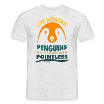 Life Without Penguins Is Possible But Pointless - Men's T-Shirt - heather grey - Front - AI Model Male 178 dark (178cm)