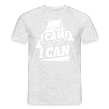 Slogan de camping cool pour les campeurs et les amoureux de la nature - T-shirt homme - gris chiné - Devant - AI Model Male 178 dark (178cm)