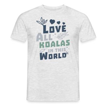 I love all the koalas of this world - Men's T-Shirt - heather grey - Front - AI Model Male 178 dark (178cm)