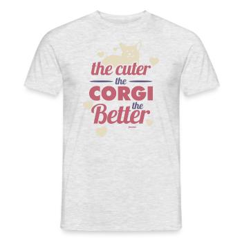 mignon chien Corgi - T-shirt homme - gris chiné - Devant - AI Model Male 178 dark (178cm)