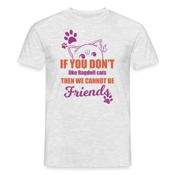 Ragdoll Katze - Männer T-Shirt - Grau meliert - Vorne - AI Model Male 178 dark (178cm)