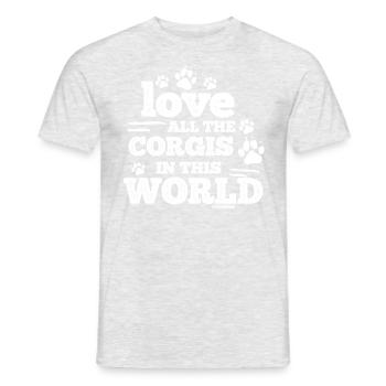 Corgi - T-shirt homme - gris chiné - Devant - AI Model Male 178 dark (178cm)