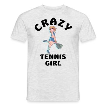 Crazy Tennis Girl - Men's T-Shirt - heather grey - Front - AI Model Male 178 dark (178cm)