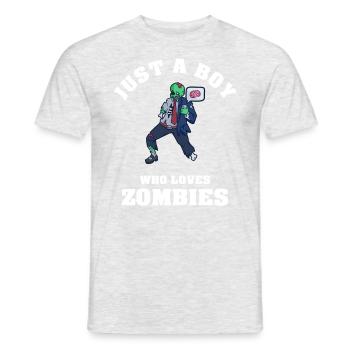 Just A Boy Who Loves Zombies - Männer T-Shirt - Grau meliert - Vorne - AI Model Male 178 dark (178cm)