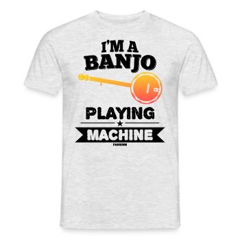 Banjo Country Music Gitarre - Männer T-Shirt - Grau meliert - Vorne - AI Model Male 178 dark (178cm)