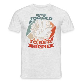 Vous n’êtes jamais trop vieux pour être un hippie - T-shirt homme - gris chiné - Devant - AI Model Male 178 dark (178cm)
