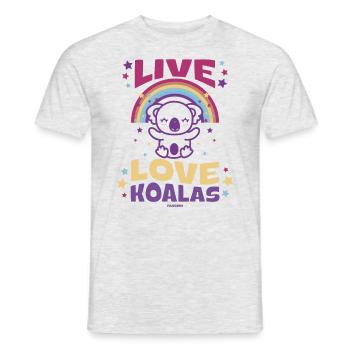 Vivre l’amour des koalas - T-shirt homme - gris chiné - Devant - AI Model Male 178 dark (178cm)