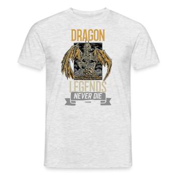 Dragon Legends Never Die - Männer T-Shirt - Grau meliert - Vorne - AI Model Male 178 dark (178cm)