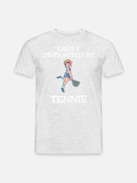 Easily Distracted By Tennis - Men's T-Shirt - heather grey