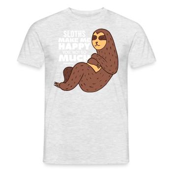 Sloths Make Me Happy You Not So Much - Men's T-Shirt - heather grey - Front - AI Model Male 178 dark (178cm)